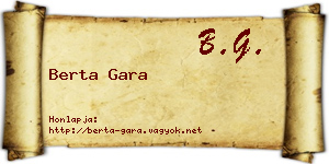 Berta Gara névjegykártya